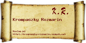 Krompaszky Rozmarin névjegykártya